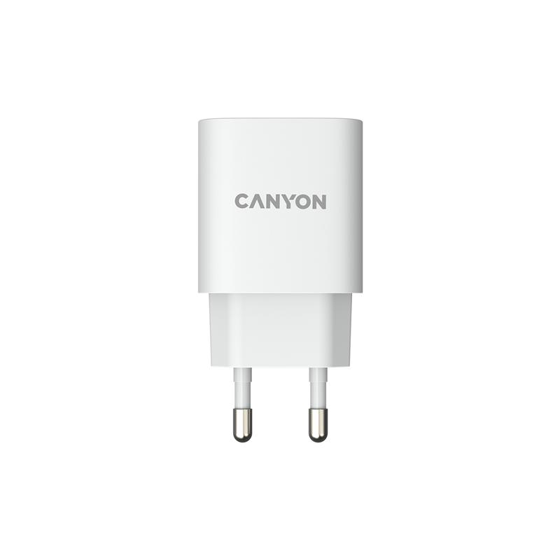 Мережевий зарядний пристрій Canyon H-20-02 (1USB, 3A) PD White (CNE-CHA20W02)