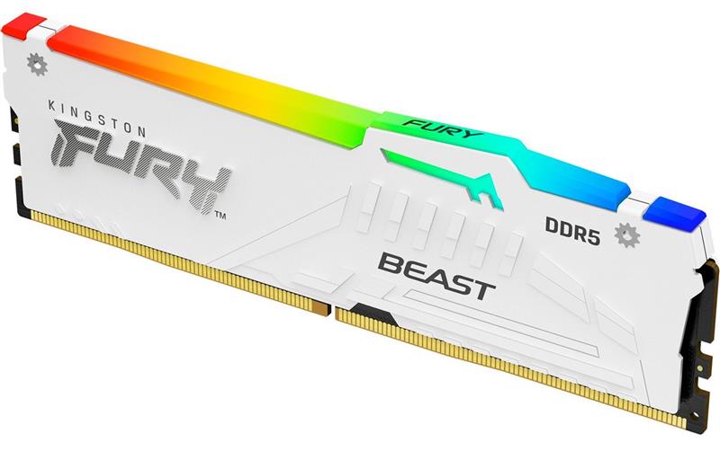 Модуль пам`ятi DDR5 16GB/5200 Kingston Fury Beast White RGB (KF552C36BWEA-16)