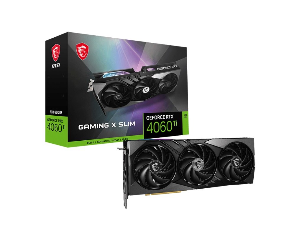 Відеокарта GF RTX 4060 Ti  8GB GDDR6 Gaming X Slim MSI (GeForce RTX 4060 Ti GAMING X SLIM 8G)