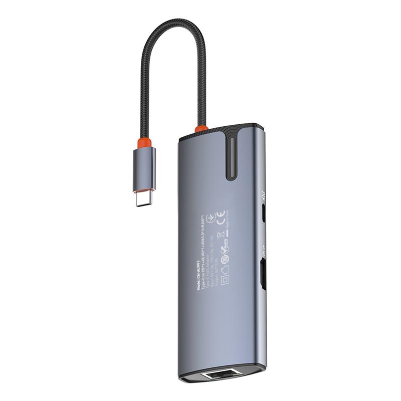 Док-станція СolorWay USB-C 6-в-1 Type C PD 100W/USB3.0х3/HDMI 4К/RJ45 (CW-HUB02)