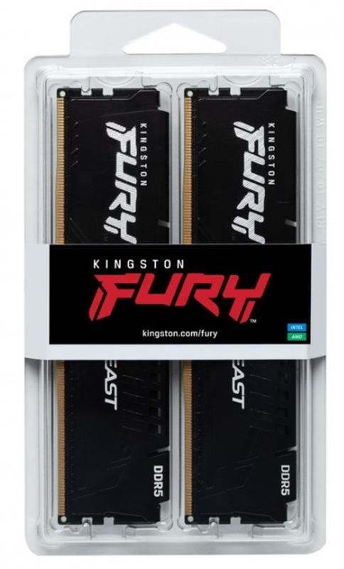 Модуль пам`яті DDR5  2x16GB/6000 Kingston Fury Beast Black (KF560C36BBE2K2-32)