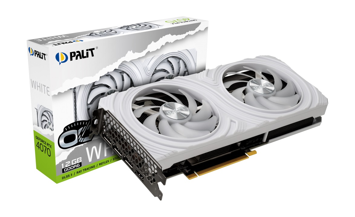 Відеокарта GF RTX 4070 12GB GDDR6 White OC Palit (NE64070S19K9-1048L)