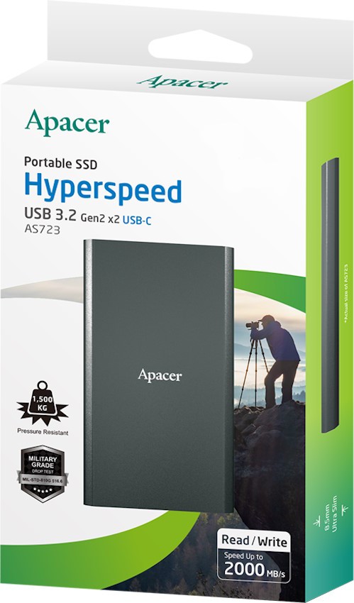 Накопичувач зовнішній SSD USB 512GB Apacer S723B (AP512GAS723B-1)