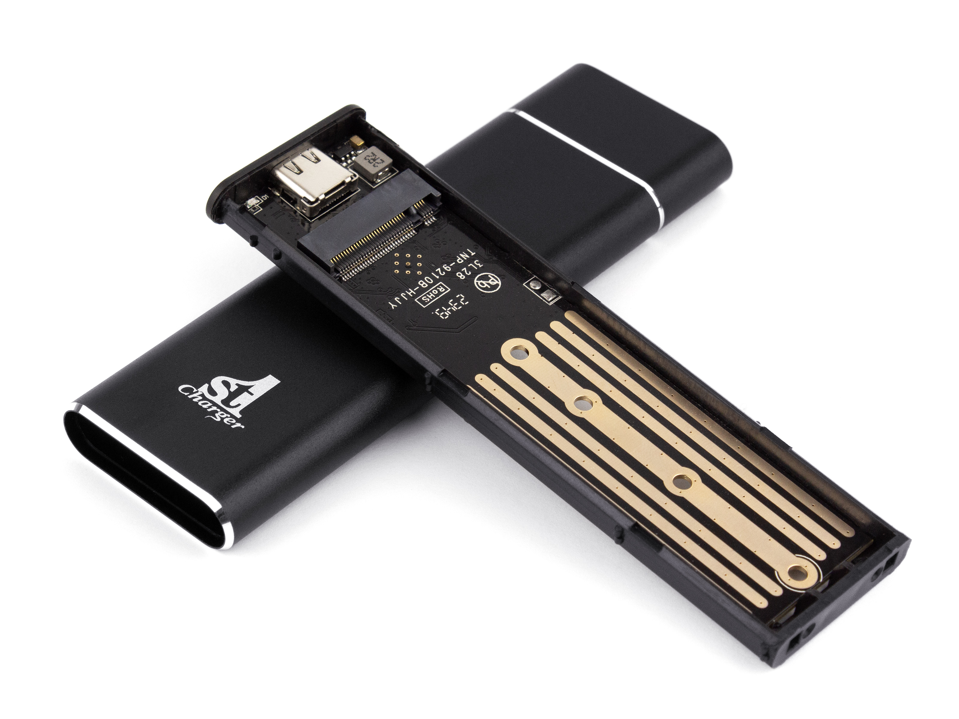 Зовнішня кишеня 1StCharger для M2 NVMe PCIe SSD Type C 10Gbps Black (M2E.01.NVME.Black)