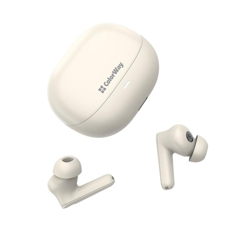 Bluetooth-гарнітура СolorWay Slim TWS-1 Earbuds Long Life Beige (CW-TWS1BE)