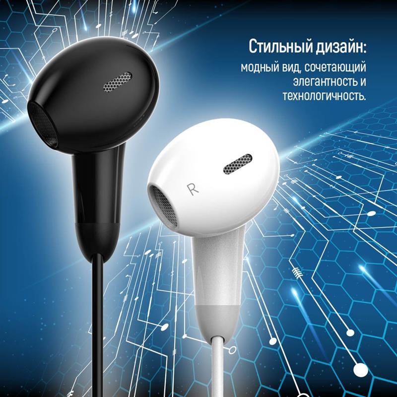 Гарнітура СolorWay 3.5 mm Wired Earphone Sound Wave White (CW-WD04WT)