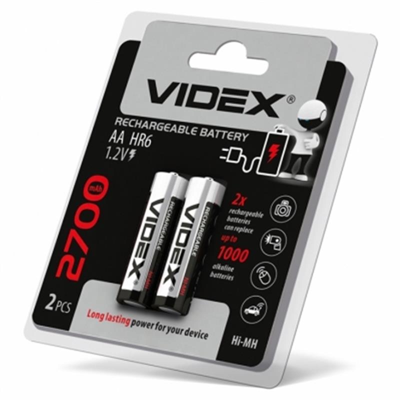 Акумулятор Videx AA/HR06 2700 mAh BL 2шт