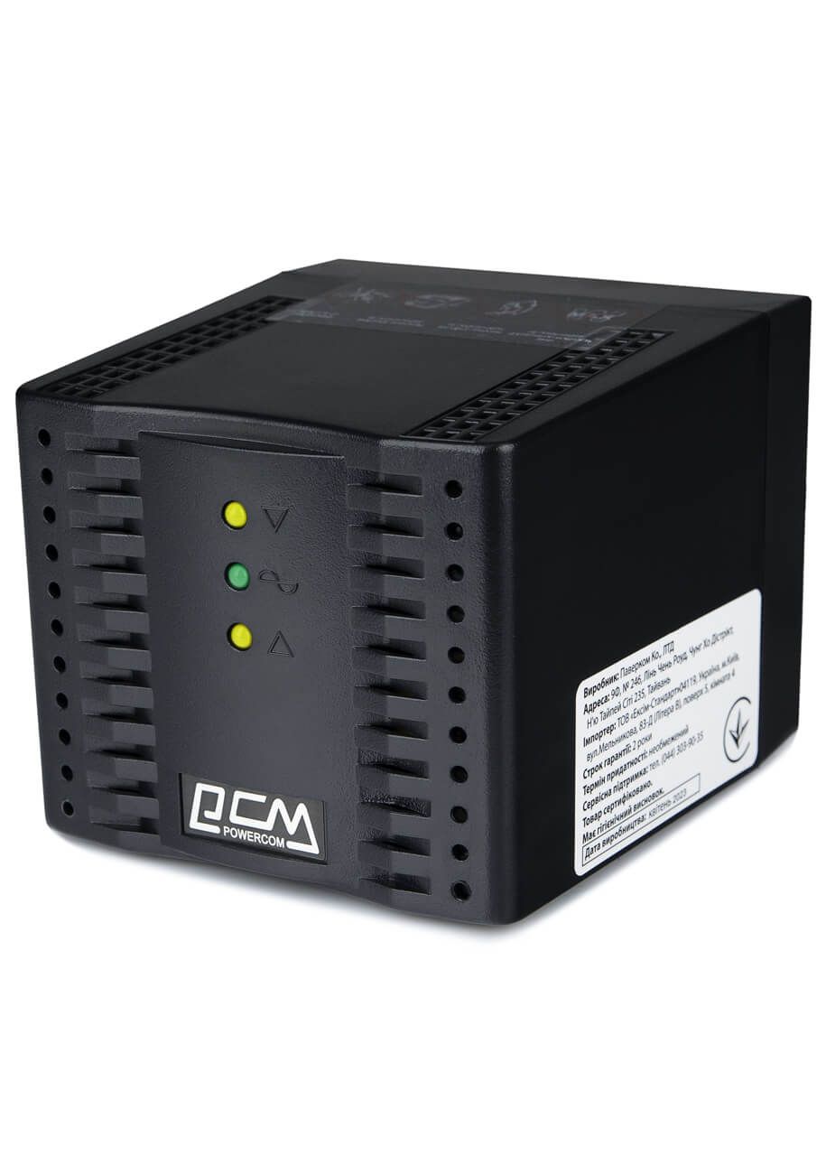 Стабілізатор Powercom TCA-3000 Black Стабілізатор Powercom TCA-3000 Black