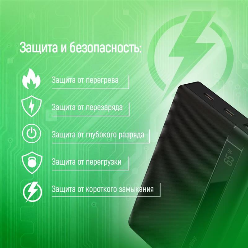 Універсальна мобільна батарея ColorWay Powerful 20000mAh Black (CW-PB200LPA3BK-PDD)