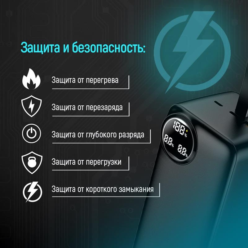 Універсальна мобільна батарея ColorWay LCD 50000mAh Black (CW-PB500LPA4BK-PDD)