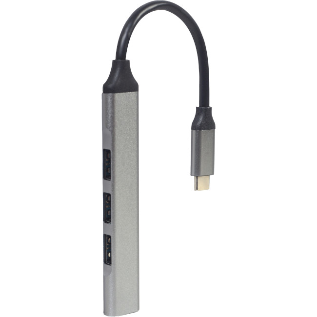 Концентратор USB Type-C Gembird 1xUSB3.1, 3хUSB2.0, метал, Grey (UHB-CM-U3P1U2P3-03)