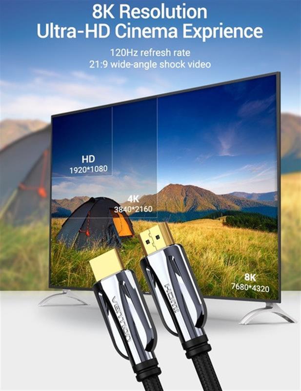 Кабель Vention HDMI - HDMI v.2.1 (M/M), 1.5 м, Black (AALBG)