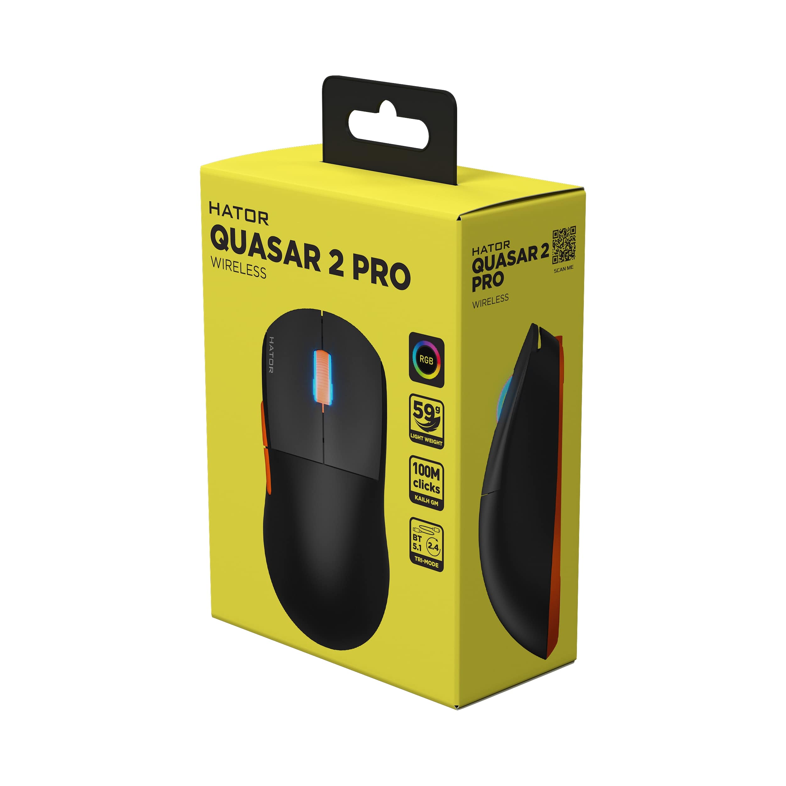 Миша бездротова Hator Quasar 2 Pro Wireless Black/Orange (HTM560BO)