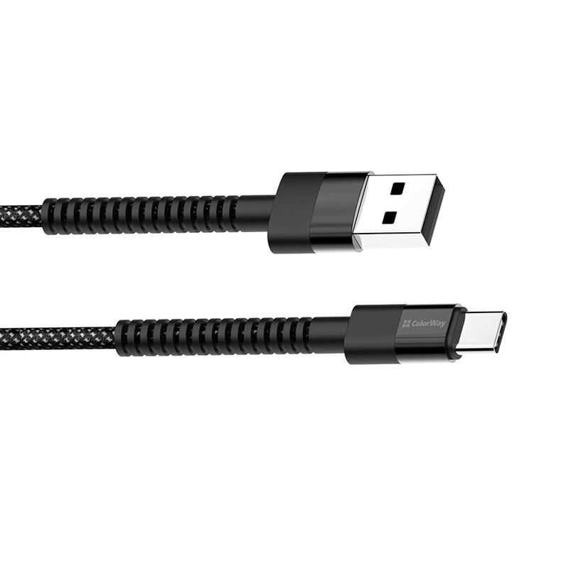 Кабель ColorWay USB - USB Type-C (M/M), 2.4 А, 1 м, Black (CW-CBUC063-BK)