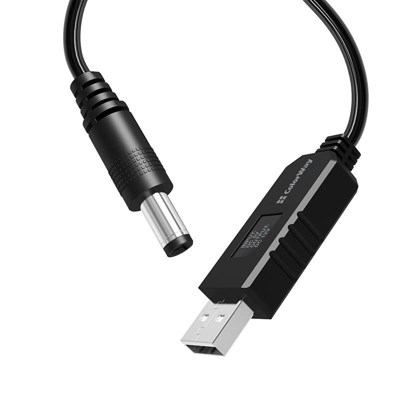 Кабель ColorWay для роутера 12V (USB-DC 5.5х2.5mm) 1 м, Black (CW-CBUD067-BK)