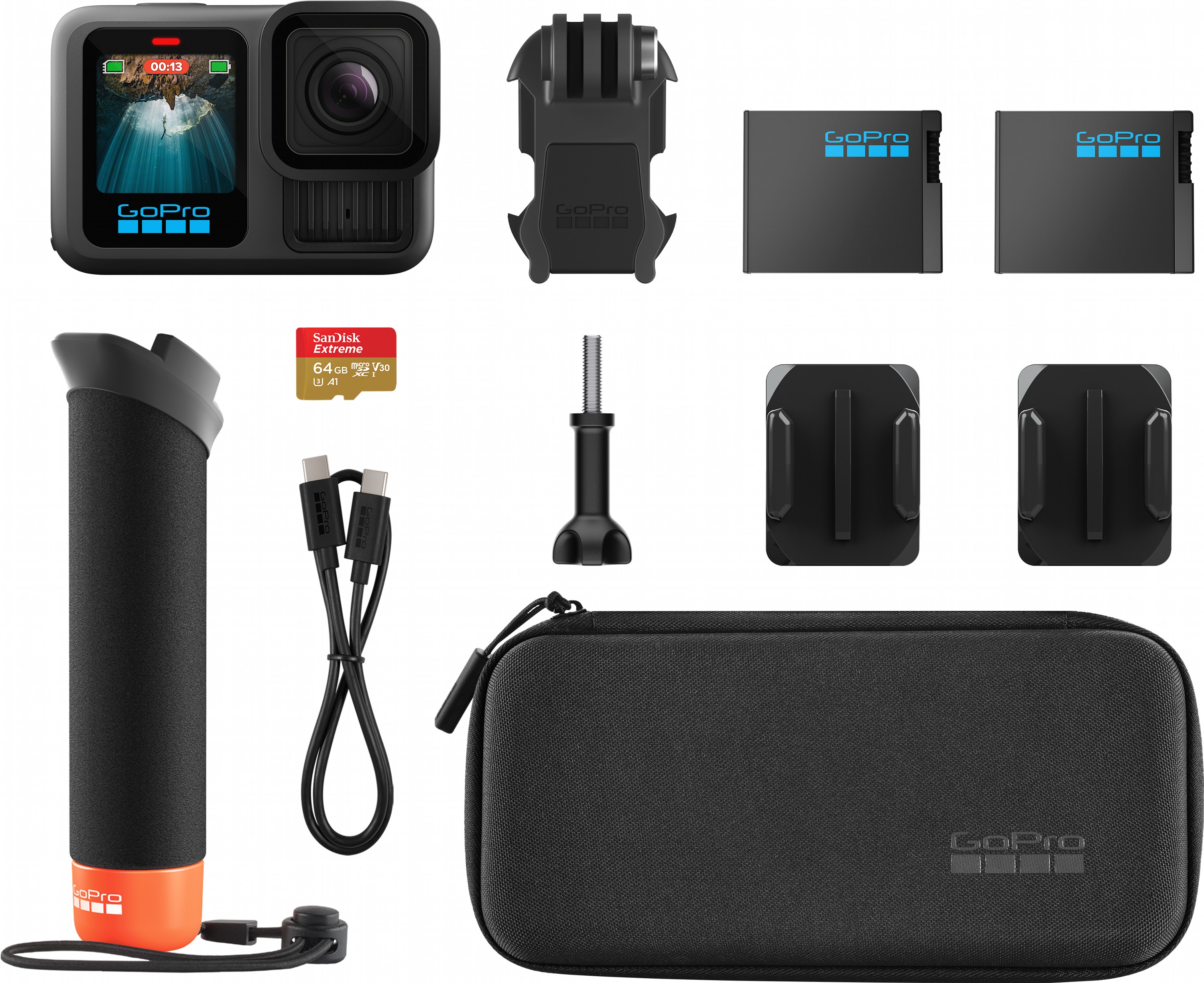 Екшн-камера GoPro Hero13 Black + Enduro + SD Card + Handler Floating (CHDRB-131-RW)