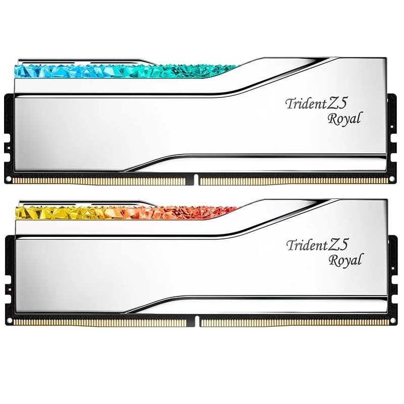 Модуль пам`ятi DDR5 2x16GB/6400 G.Skill Trident Z5 Royal Silver (F5-6400J3239G16GX2-TR5S)