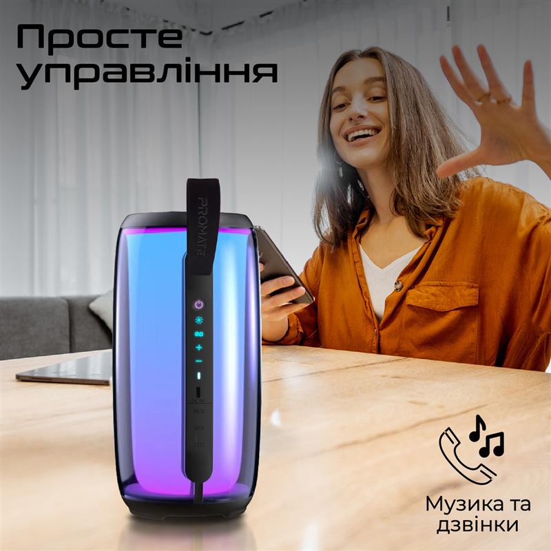 Акустична система Promate Lumitower Black