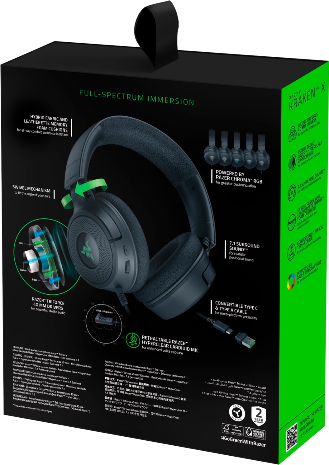 Гарнітура Razer Kraken V4 X (RZ04-05180100-R3M1)