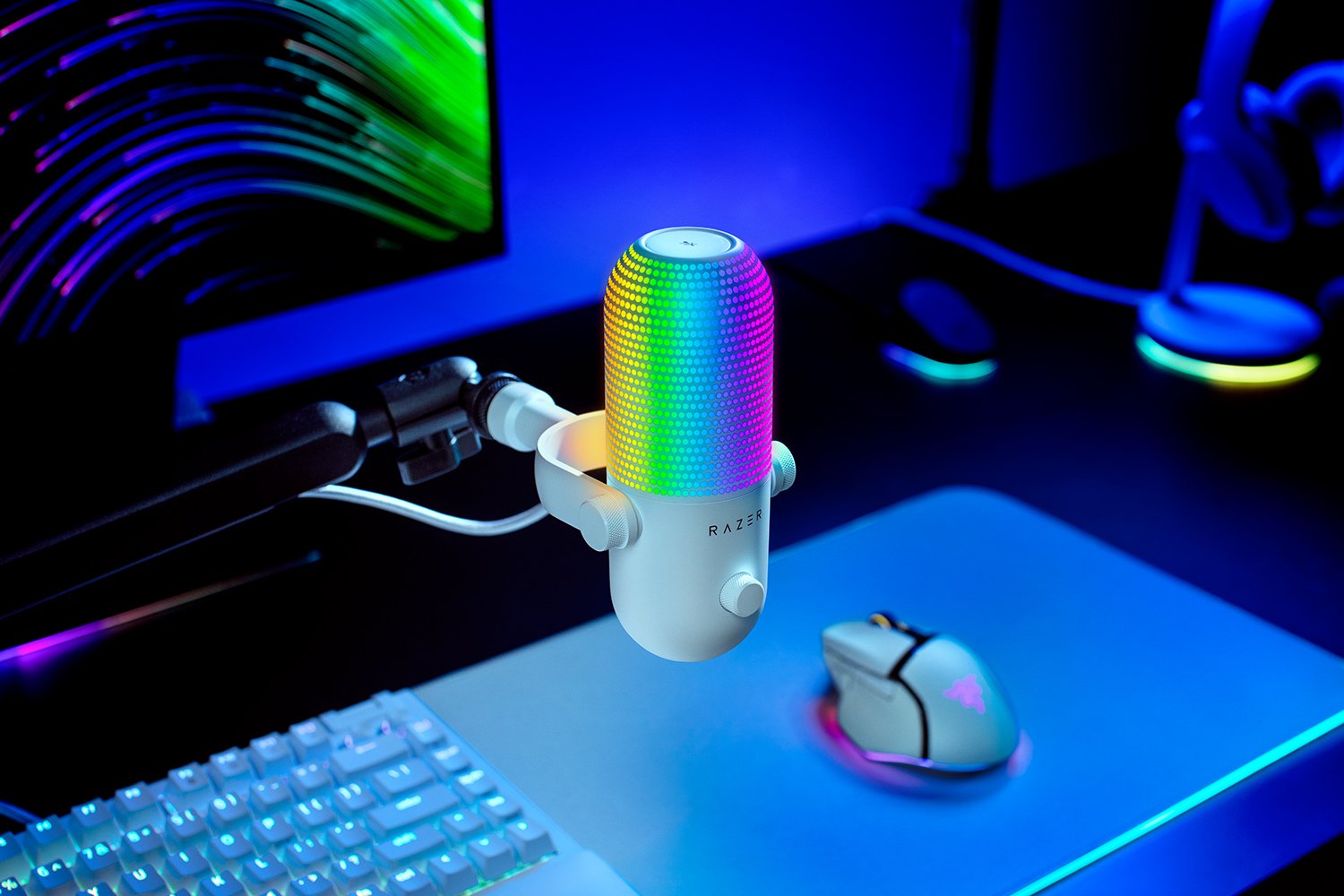 Мікрофон Razer Seiren V3 Chroma White (RZ19-05060200-R3M1)