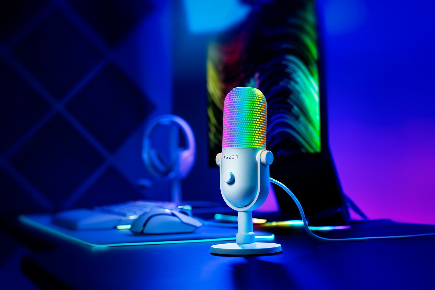 Мікрофон Razer Seiren V3 Chroma White (RZ19-05060200-R3M1)