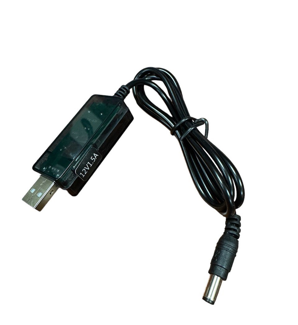 Адаптер XoKo USB -  DC (M/M), 5/12В, 0.8 м, Black (DC-5-12-1,5A)