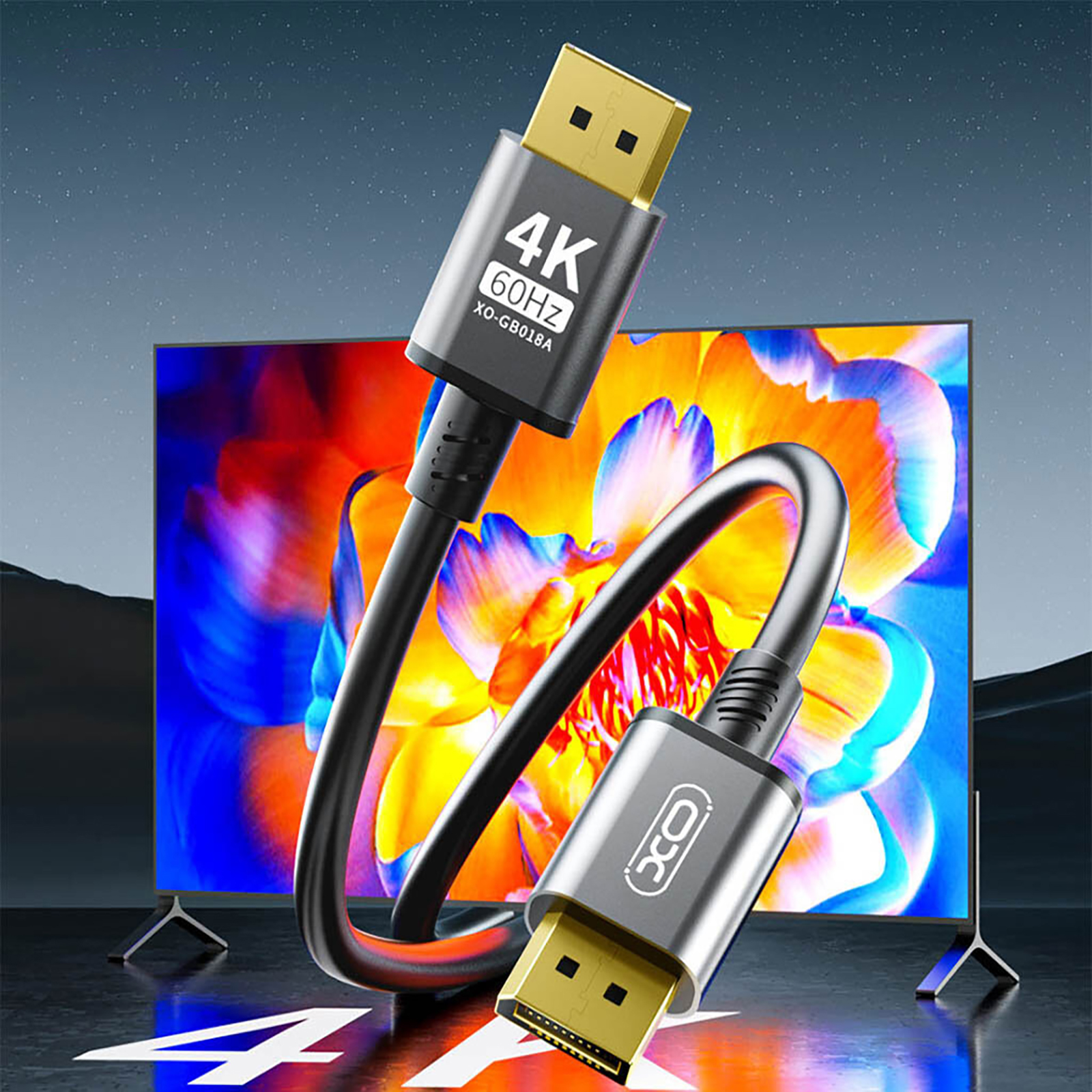 Кабель XO (GB018A-DP.tranish) DisplayPort-DisplayPort v1.2, 3м Tranish