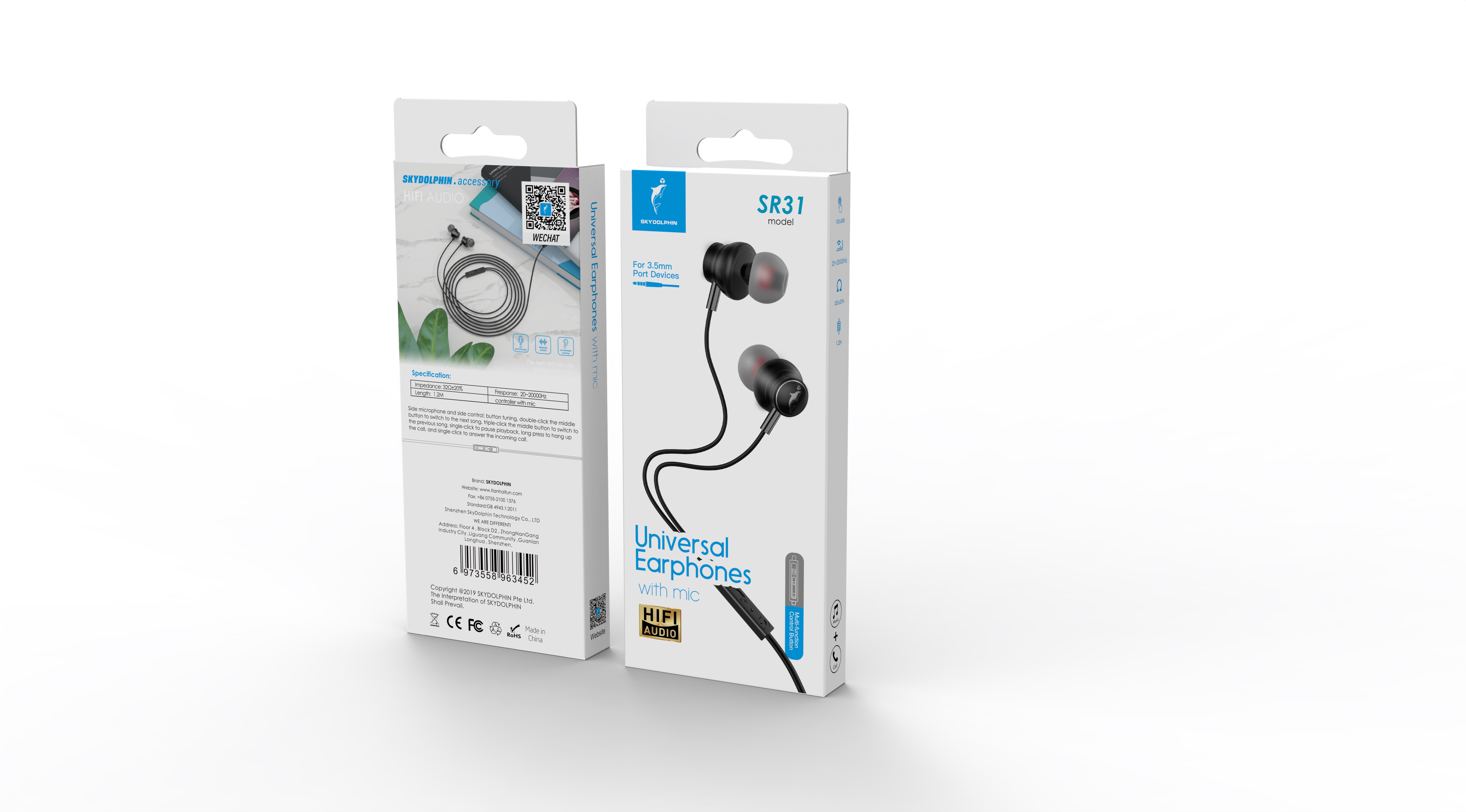 фото Навушники з мікрофоном SkyDolphin SR31 Black (SDHF-000487)