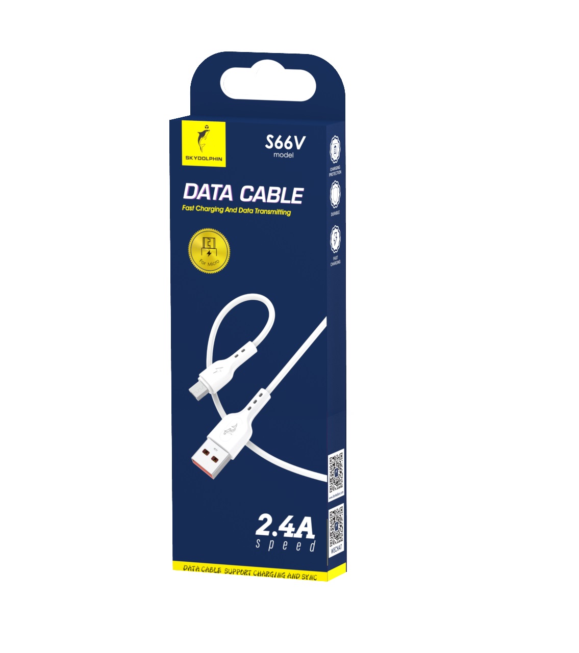 Кабель SkyDolphin S66V 2.4A Білий