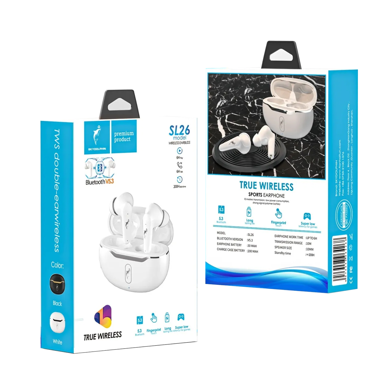 фото Навушники TWS SkyDolphin SL26 White (SDBTE-000189)