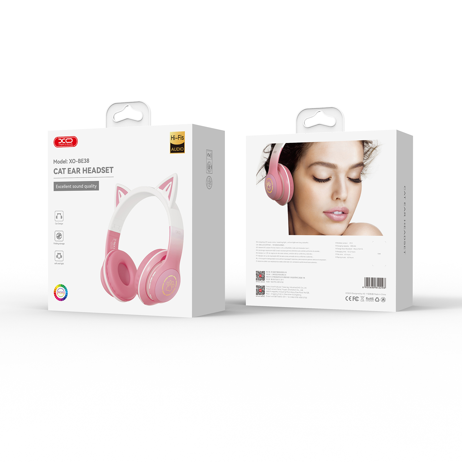 Bluetooth-гарнітура XO BE38 Pink (BE38.pink)