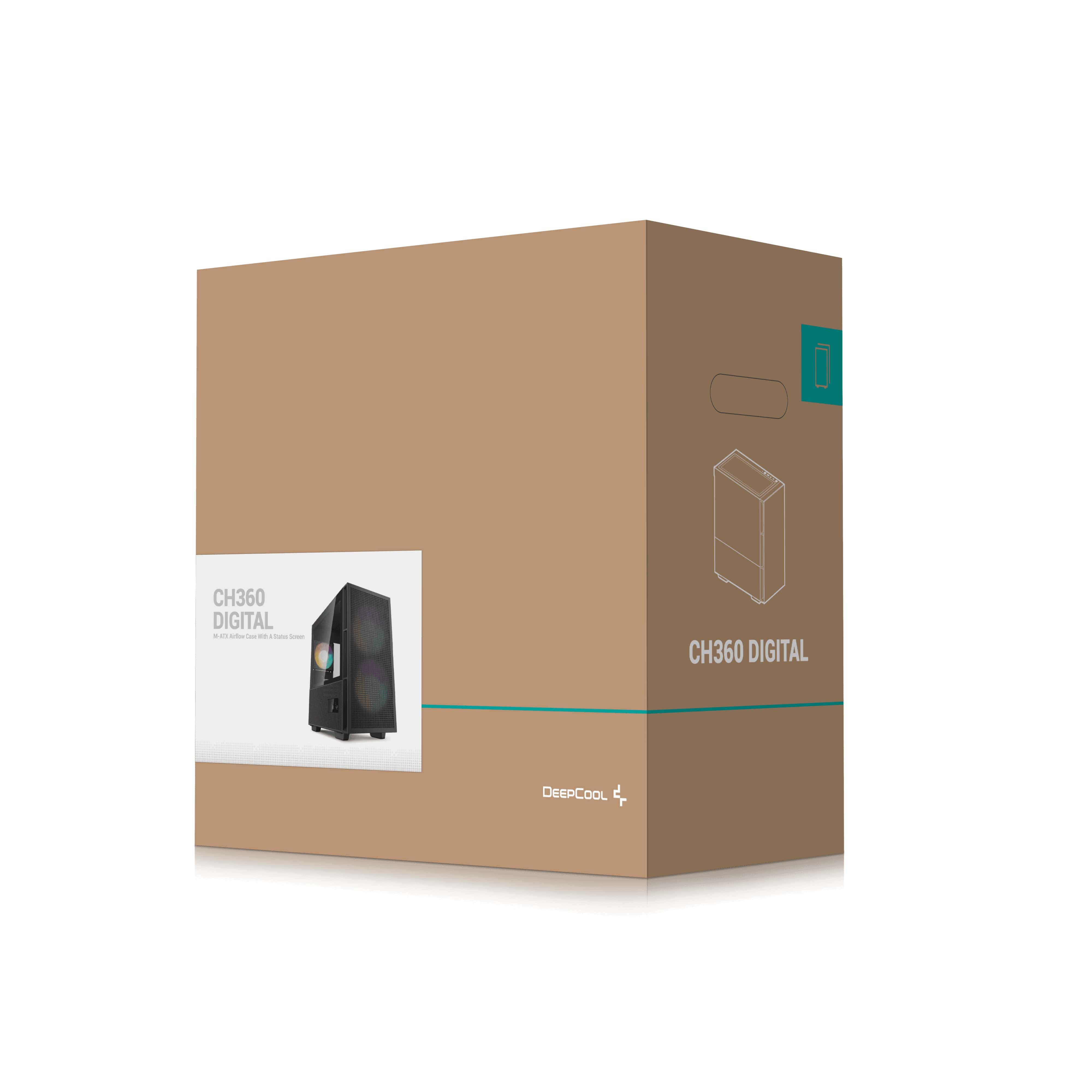 Корпус DeepCool CH360 Digital Black (R-CH360-BKAPE3D-G-1) без БЖ