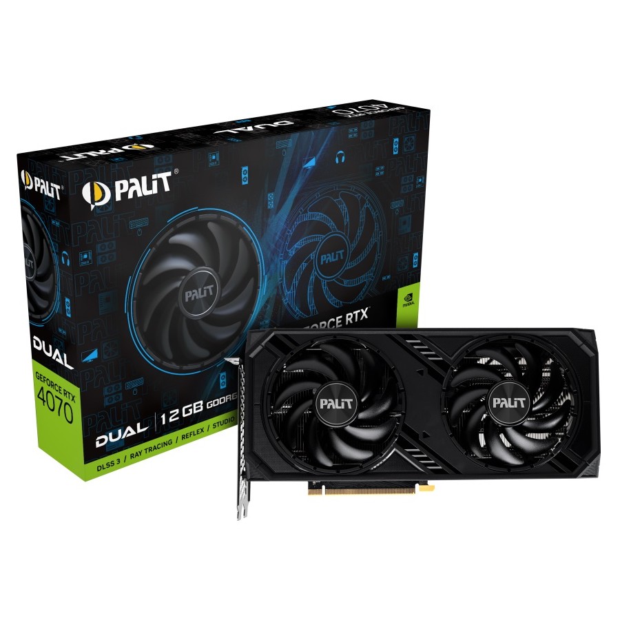 Відеокарта GF RTX 4070 12GB GDDR6 Dual Palit (NE64070019K9-1048D)