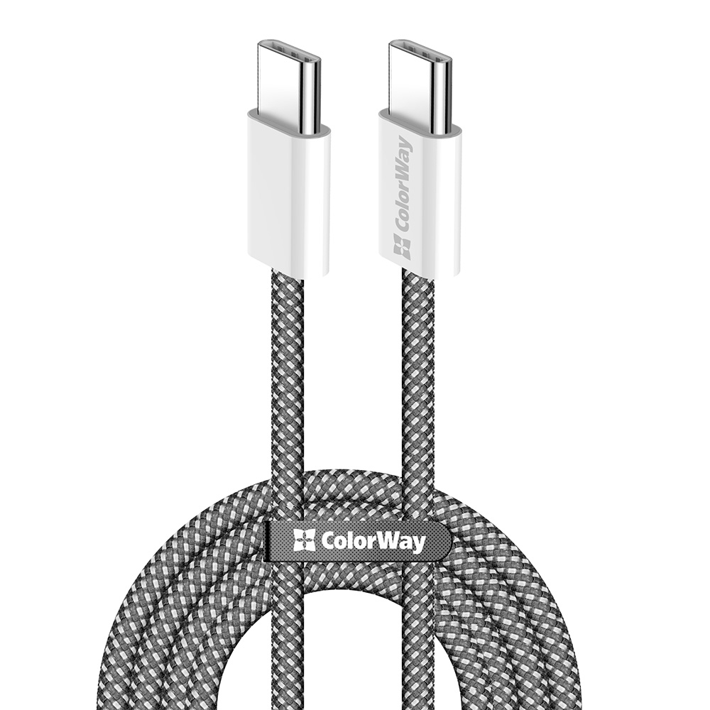 Кабель ColorWay USB Type-C - USB Type-C 60W 2 м Чорний