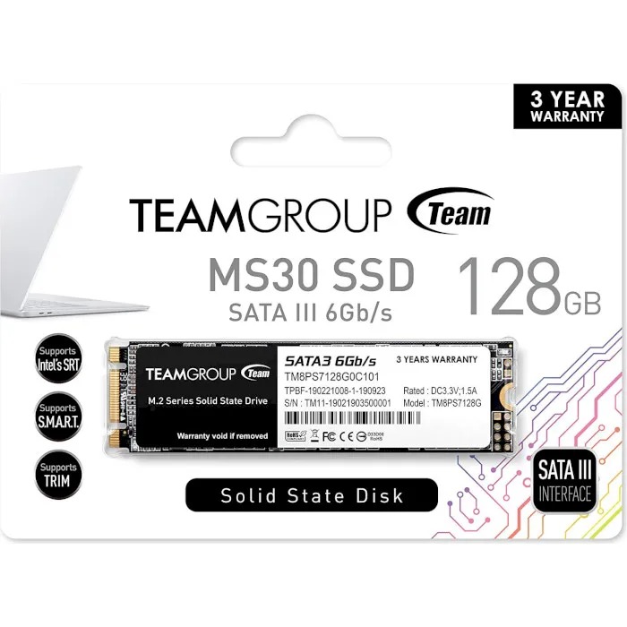 Накопичувач SSD 128GB Team MS30 M.2 2280 SATAIII TLC (TM8PS7128G0C101)