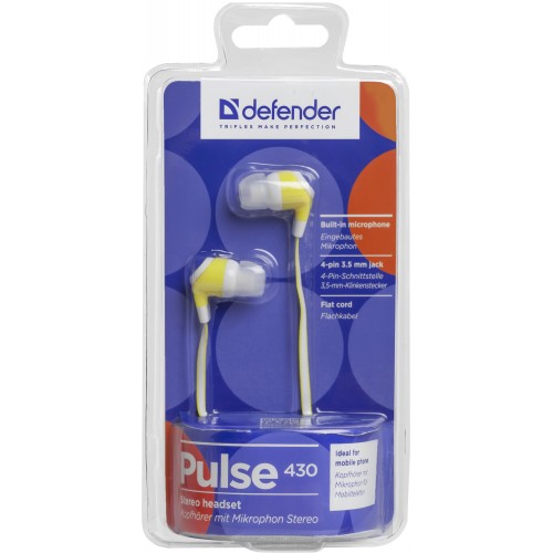 Гарнитура Defender Pulse 430 White/Yellow (63432) Гарнитура Defender Pulse 430 White/Yellow (63432)