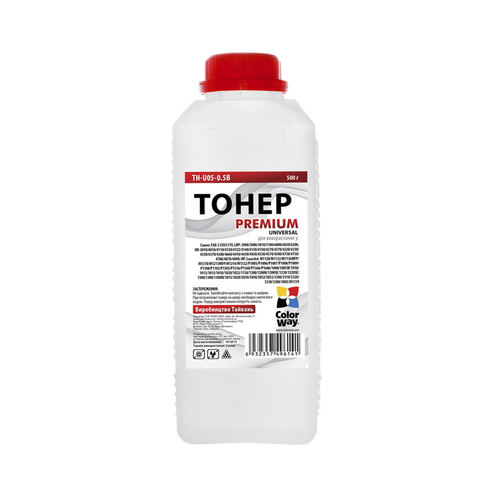 Тонер ColorWay (TH-U05-0.5B) HP LJ P1005/1102/1010/2035 Premium Universal 500 г