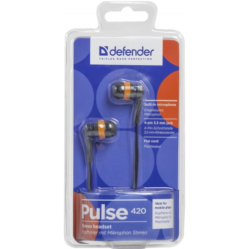 Гарнитура Defender Pulse 420 Black/Orange (63420) Гарнитура Defender Pulse 420 Black/Orange (63420)