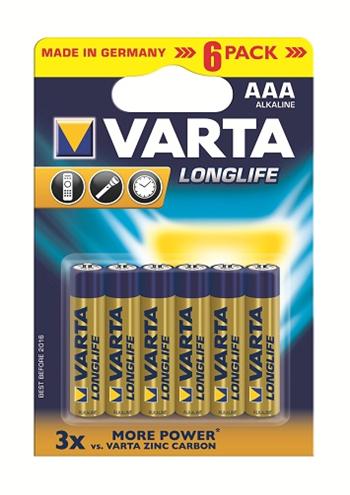 Батарейка Varta Longlife AAA / LR03 BL 6шт (1558918)