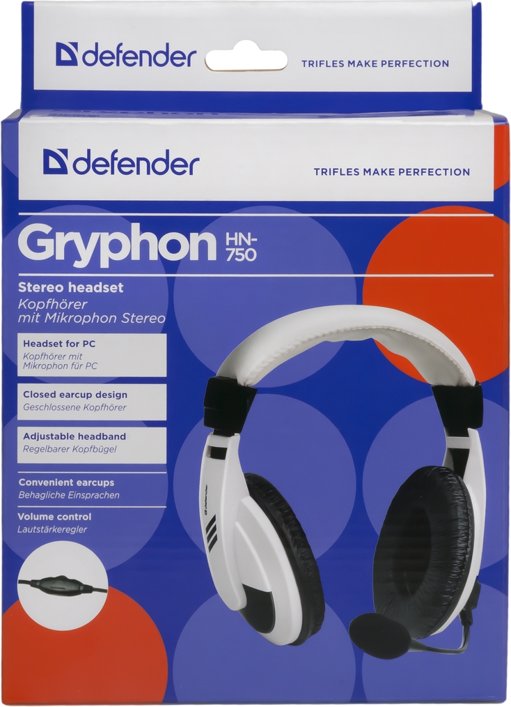 Гарнитура Defender Gryphon HN-750 White (63747) Гарнитура Defender Gryphon HN-750 White (63747)
