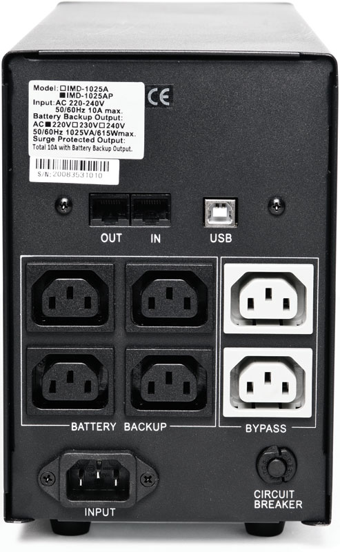 Джерело безперебійного живлення Powercom IMD-1200AP LCD, Lin.int., AVR, 6 х IEC, USB, RJ-45, метал (00210138)