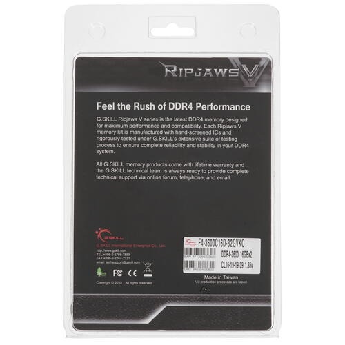 Модуль пам`ятi DDR4 2x16GB/3600 G.Skill Ripjaws V Black (F4-3600C16D-32GVKC)