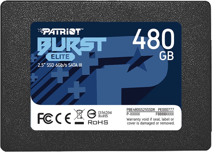 Накопичувач SSD  480GB Patriot Burst Elite 2.5" SATAIII TLC (PBE480GS25SSDR)