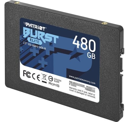 Накопичувач SSD  480GB Patriot Burst Elite 2.5" SATAIII TLC (PBE480GS25SSDR)