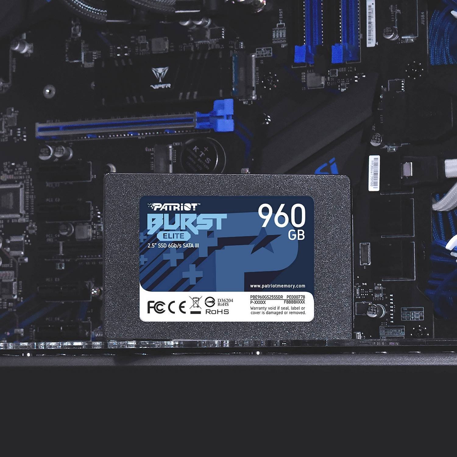 Накопичувач SSD  960GB Patriot Burst Elite 2.5" SATAIII TLC (PBE960GS25SSDR)