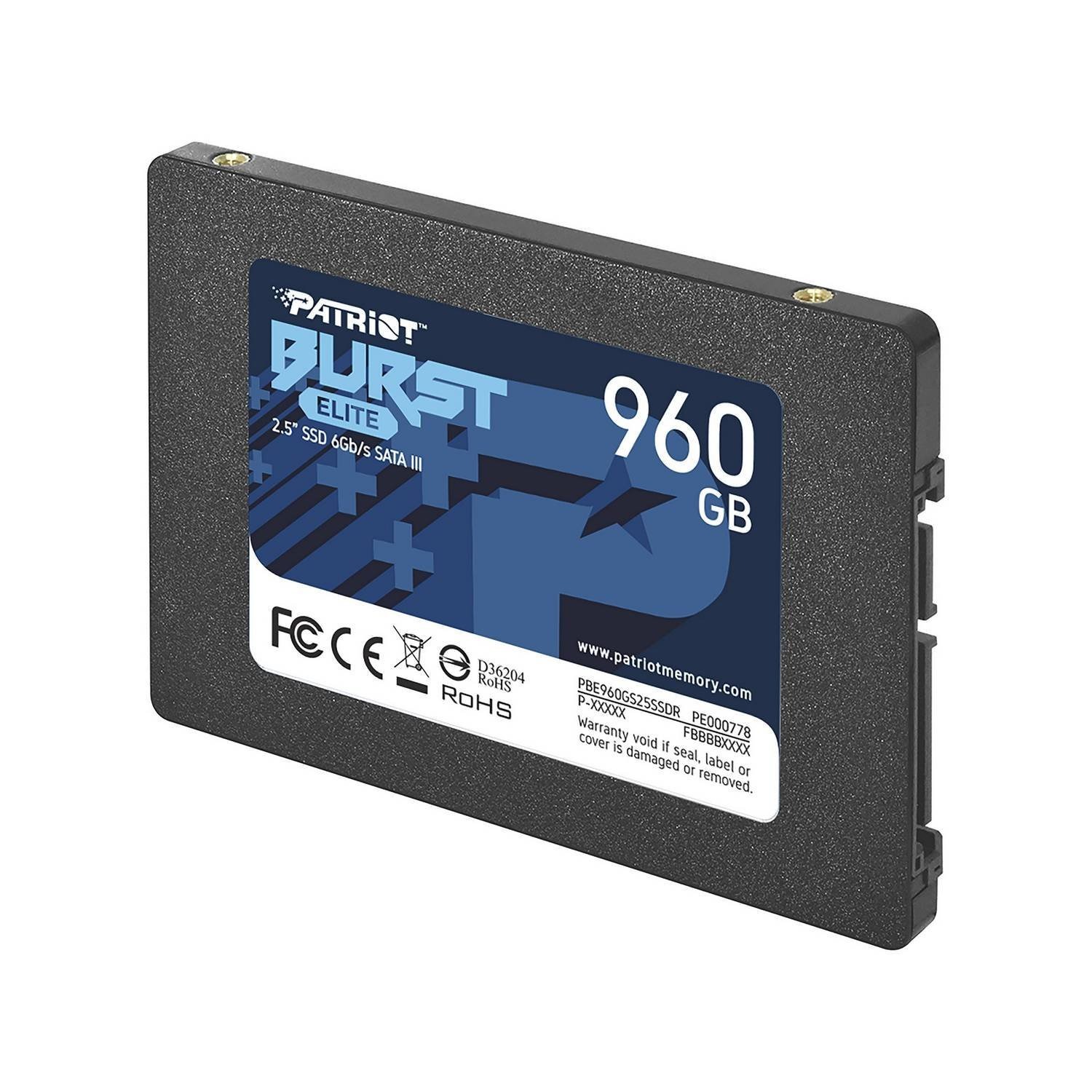 Накопичувач SSD  960GB Patriot Burst Elite 2.5" SATAIII TLC (PBE960GS25SSDR)