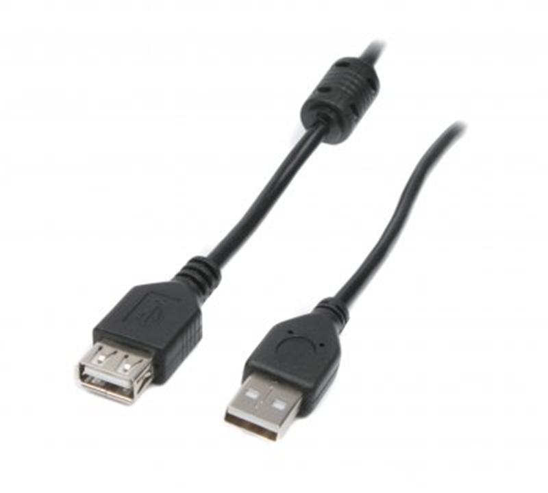 Кабель Maxxter (UF-AMAF-1M) USB 2.0 AM - USB 2.0 AF, 1м, феритовий фільтр