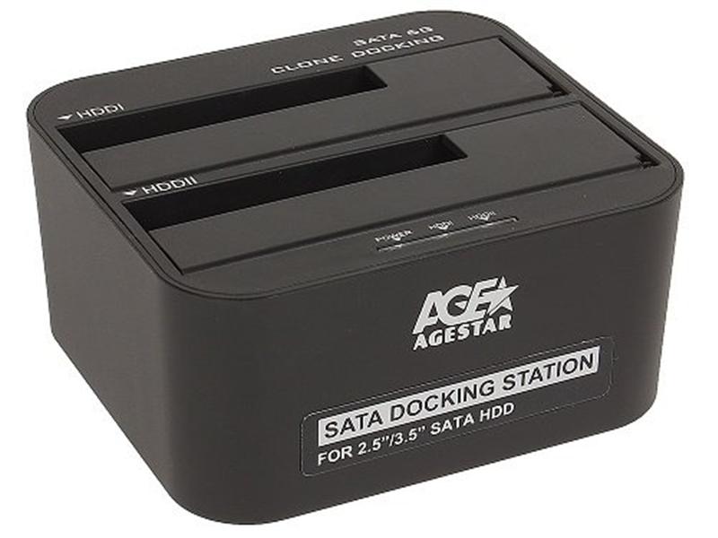 Док-станція AgeStar 3UBT6-6G для 2.5"/3.5" SATA HDD или SSD USB3.0 Black