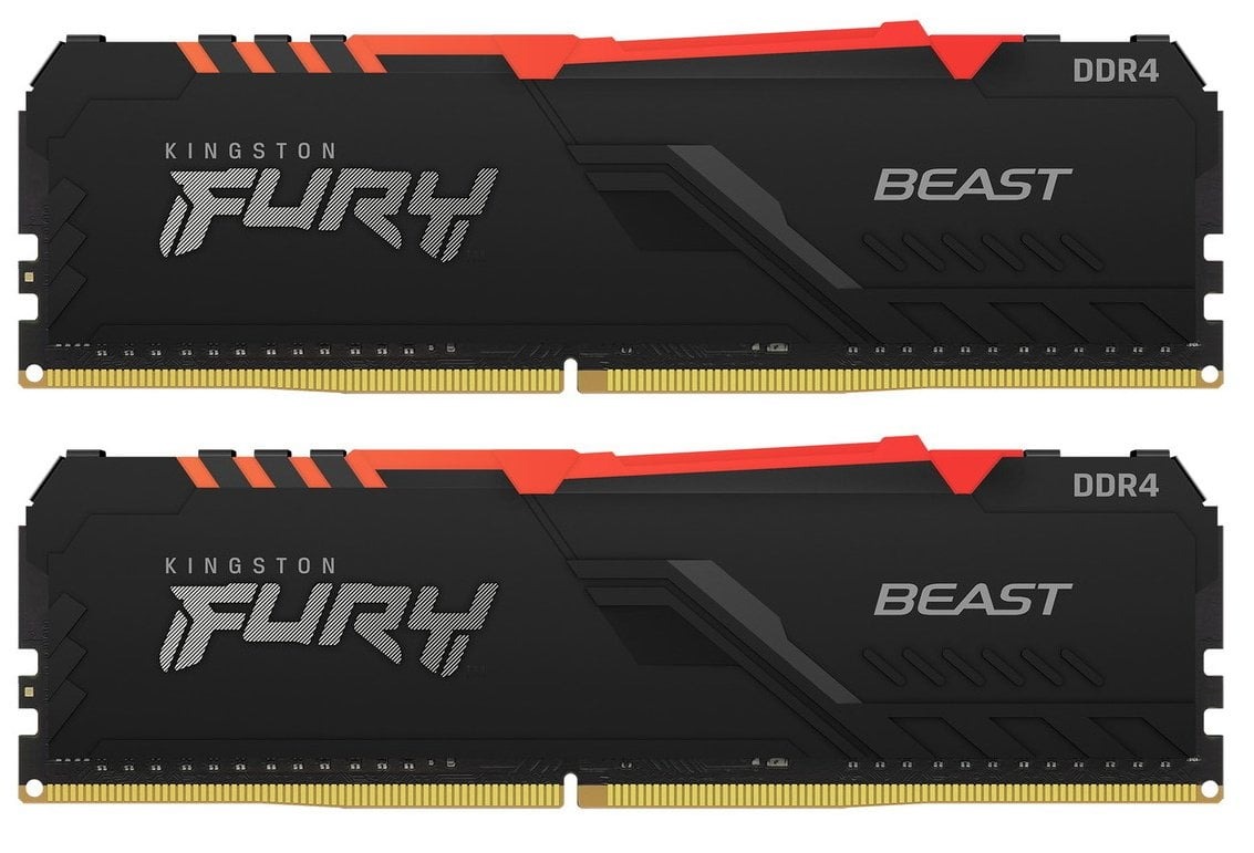 Модуль пам`ятi DDR4 2x16GB/3600 Kingston Fury Beast RGB Black (KF436C18BBAK2/32)