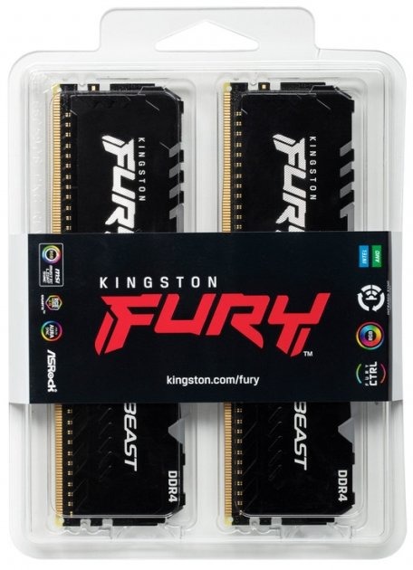 Модуль пам`ятi DDR4 2x16GB/3600 Kingston Fury Beast RGB Black (KF436C18BBAK2/32)